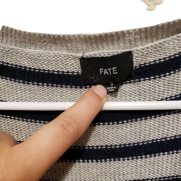 Anthropologie | Fate Black & Gray Sweater Size Small Wool Blend - Picture 3 of 8